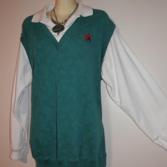 Blast L Top Layered Look Hunter Green White A021 - Picture 8 of 11